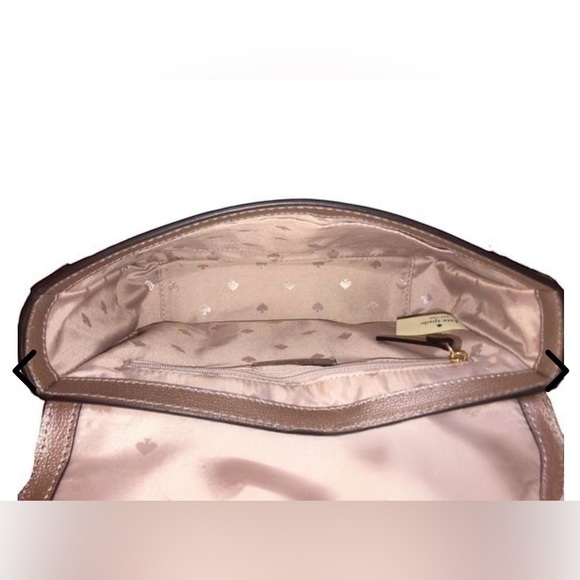 Blush Gold Leather Jeweled Crossbody/Shoulder Bag COA Included, Goldtone EUC - Picture 9 of 13